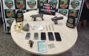Em ações em Manaus, PMAM prende seis homens com armas de grosso calibre e drogas