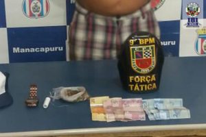 Imagem da notícia - Força Tática, do 9º Batalhão de Polícia Militar, detém homem por tráfico de drogas em Manacapuru