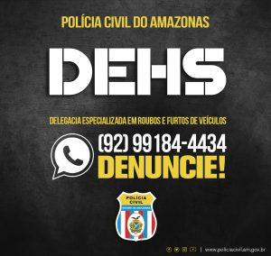 Imagem da notícia - Titular da DEHS disponibiliza à sociedade número do disque-denúncia da unidade policial para recebimento de delações