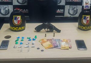 Imagem da notícia - Polícia Militar, por meio da Rocam, detém infrator por tráfico de drogas e porte ilegal de arma de fogo no Mutirão, zona norte de Manaus