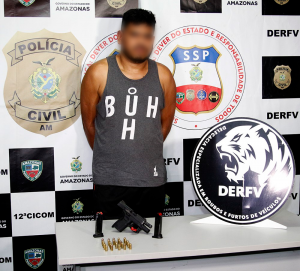 Imagem da notícia - Polícia Civil prende homem com arma de fogo e munições no bairro Cidade Nova