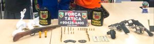 Imagem da notícia - Policiais da Força Tática prende homens com drogas e armas no conjunto Canaranas e no bairro Nova Floresta