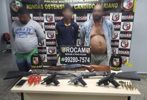 Imagem da notícia - Em Manaus, PM prende seis pessoas, incluindo trio fortemente armado