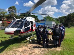 Imagem da notícia - Departamento aéreo da SSP realiza remoção aeromédica de criança vítima de acidente