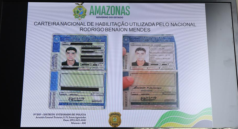 Documento falsificado de homem que se passava por servidor público