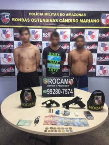 Imagem da notícia - Polícia Militar detém suspeitos de porte ilegal, tráfico de drogas e receptação na zona norte