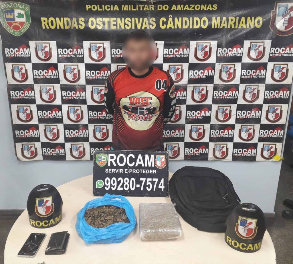 Preso pela Rocam por tráfico de drogas.