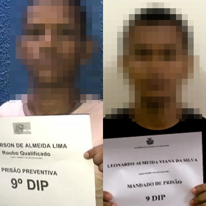 Presos por roubo de loja de eletrodomésticos.