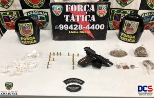 Imagem da notícia - PM detém homem por porte ilegal de arma de fogo e entorpecente