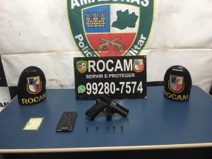 Imagem da notícia - Rocam detém suspeito com arma de fogo em Tabatinga