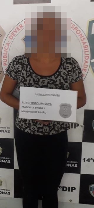 Mulher condenada a seis anos por tráfico de drogas é presa em Manaus.