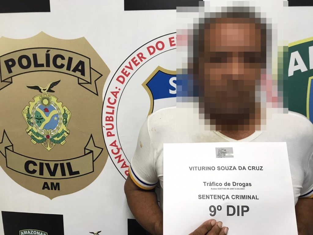 PC prende homem condenado em 2011 por tráfico de drogas em Manaus.