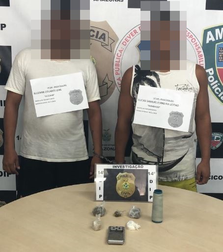 Polícia Civil prende dupla por tráfico de drogas no bairro Tancredo Neves.