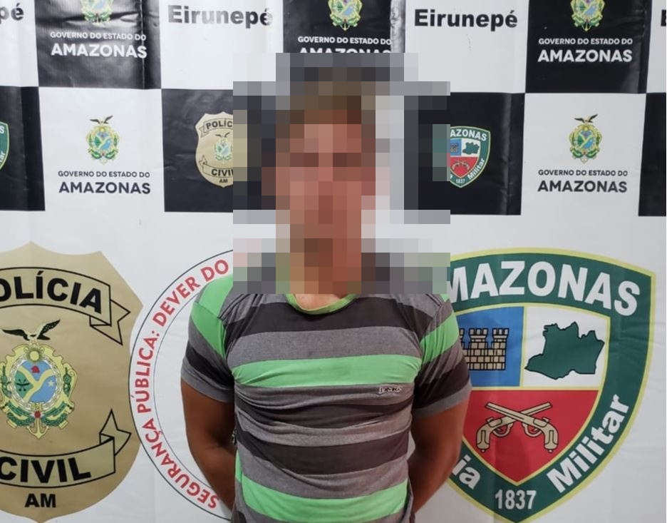 Polícias Civil e Militar prendem jovem por homicídio tentado, em Eirunepé.