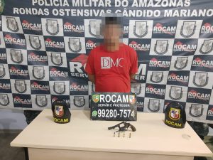 Imagem da notícia - Rocam detêm em flagrante homem com arma de fogo no Centro