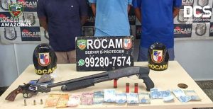 Imagem da notícia - Rocam detém três suspeitos com armas e drogas na Compensa
