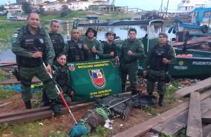 Imagem da notícia - Batalhão de Policiamento Ambiental captura jacaré-açu na Aparecida