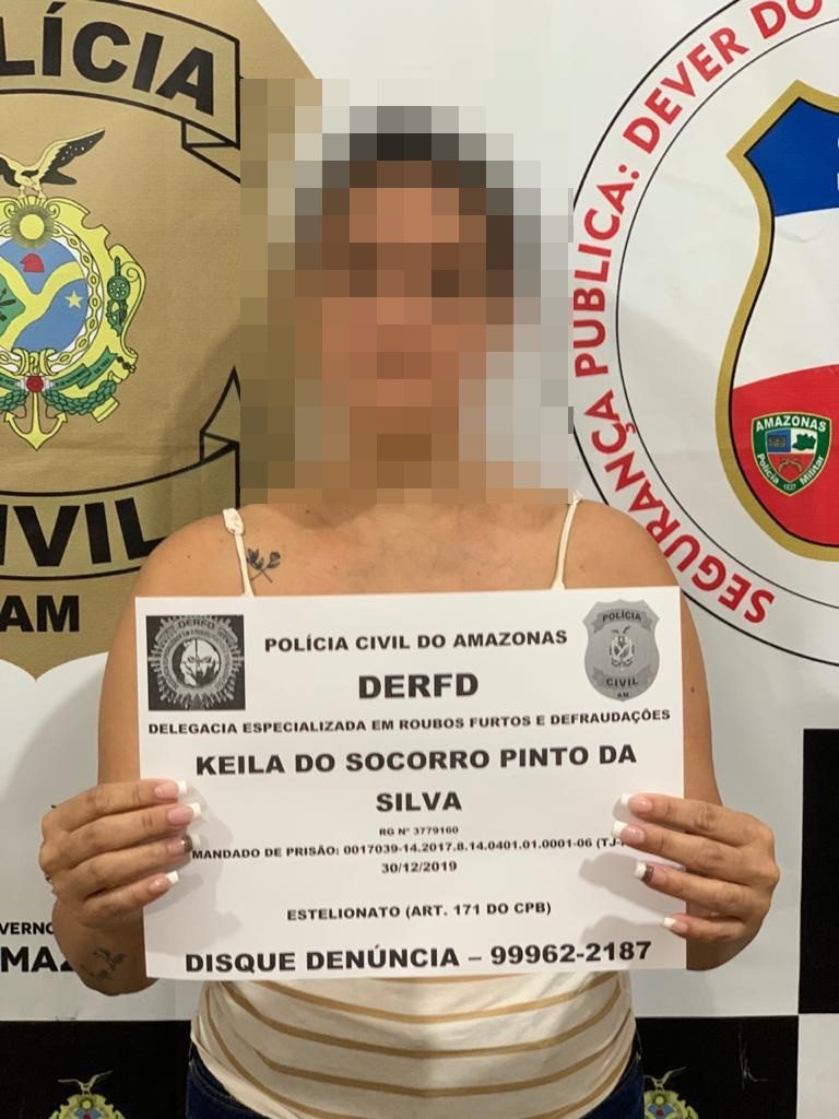 Presa: Keila do Socorro Pinto, 38, por estelionato.