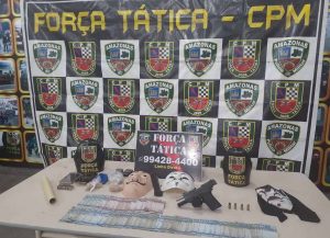 Imagem da notícia - PM, por meio da Força Tática, detém suspeito com arma e drogas
