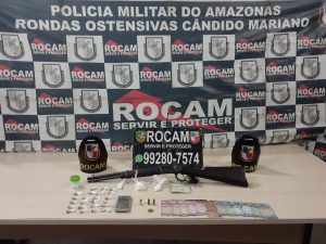 Imagem da notícia - Polícia Militar deteve suspeito com arma e drogas na zona norte