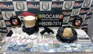 Imagem da notícia - PM da Rocam detêm suspeito de tráfico em posse de arma de fogo de uso restrito