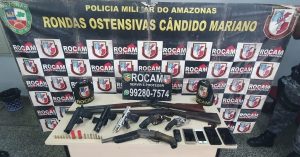 Imagem da notícia - Policiais militares da Rocam detêm seis suspeitos com armas de fogo no bairro Tarumã