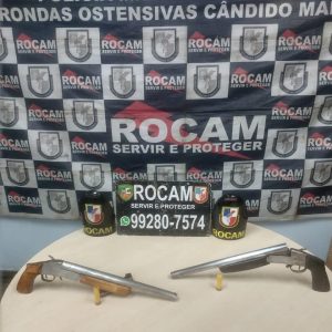 Imagem da notícia - Policiais militares da Rocam detêm suspeitos com espingardas
