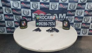 Imagem da notícia - Policiais militares da Rocam detêm mulher com duas armas de fogo
