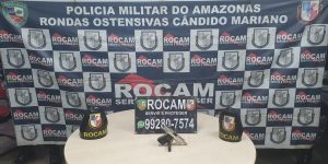 Imagem da notícia - Policiais militares da Rocam detêm suspeito com arma de fogo