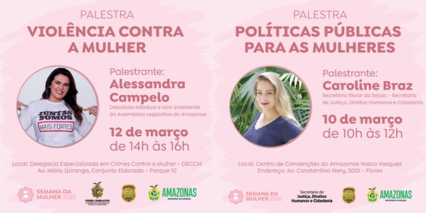Palestras terão como público alvo mulheres