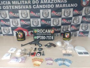 Imagem da notícia - PM detém trio por porte ilegal de arma de fogo e tráfico de drogas