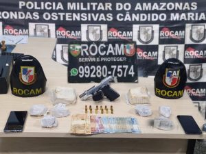 Imagem da notícia - Rocam detém suspeitos com arma e drogas na zona norte