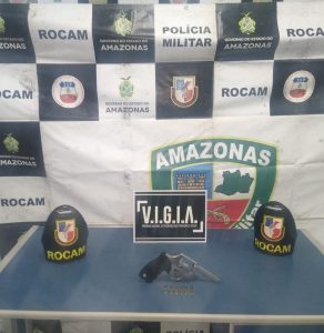 Imagem da notícia - Policiais militares da Rocam detêm suspeito com arma de fogo em Coari