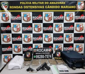 Imagem da notícia - Rocam detêm suspeito com pistola e drogas na zona norte