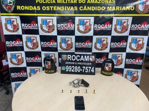 Imagem da notícia - Rocam prende suspeito por porte ilegal de arma de fogo