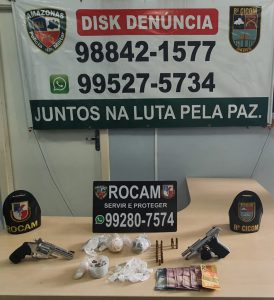 Imagem da notícia - Rocam prende dois homens com drogas e armas no bairro Compensa