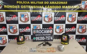 Imagem da notícia - Policiais da Rocam detêm homem em posse de arma de fogo e entorpecentes na zona sul