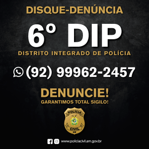 Imagem da notícia - PC disponibiliza disque-denúncia do 6° DIP para recebimento de delações