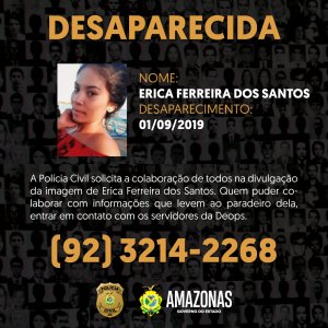 Imagem da notícia - PC solicita ajuda da população para localizar jovem desaparecida
