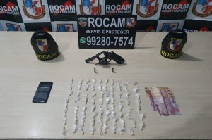 Imagem da notícia - Rocam detém jovem com drogas e arma de fogo no Mutirão