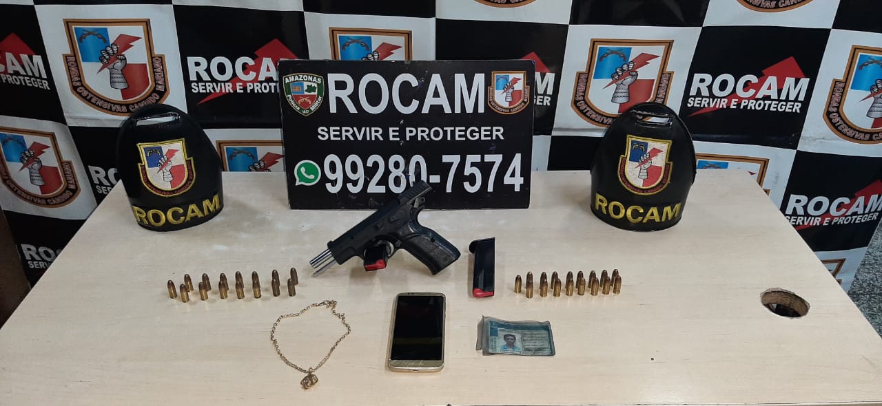 Materiais retidos em abordagem da Rocam