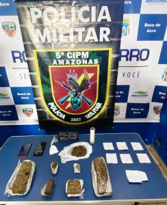 Imagem da notícia - Policiais militares detêm casal com por tráfico de drogas em Boca do Acre