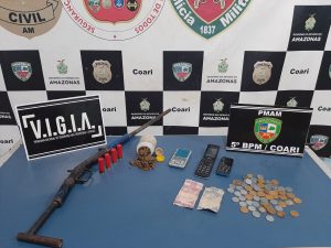 Imagem da notícia - 5° BPM detêm homem flagrado com drogas e arma de fogo em Coari