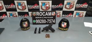 Imagem da notícia - Policiais militares da Rocam detêm homem com arma de fogo e munições