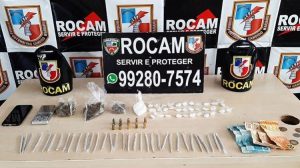 Imagem da notícia - Rocam detém dois homens com drogas, munições e dinheiro