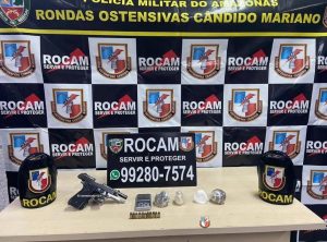 Imagem da notícia - Rocam detêm mulher com drogas e arma de fogo na Compensa I