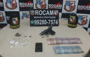 Imagem da notícia - Rocam detém homem por tráfico e porte ilegal de arma de fogo