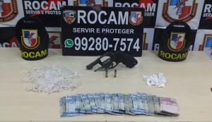 Imagem da notícia - Com drogas, dinheiro e arma de fogo, homem é detido pela Rocam no São Jorge