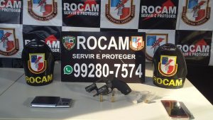 Imagem da notícia - Rocam apreendem adolescente com arma e entorpecente no Iranduba