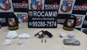 Imagem da notícia - Rocam prende homem com arma de fogo e drogas no bairro Alvorada